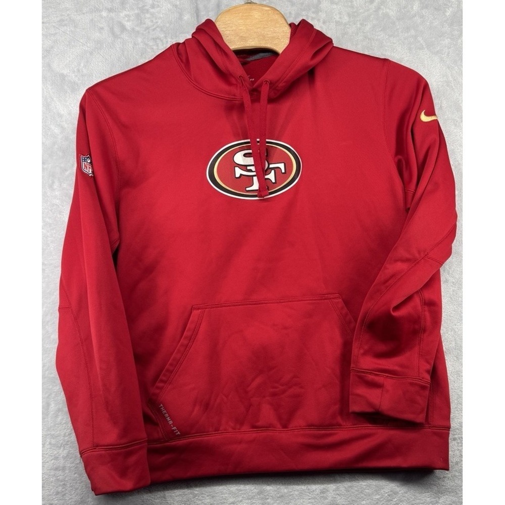 Nike‎ San Francisco 49ers Therma-Fit Performance Sweatshirt Hoodie Red Men's XL